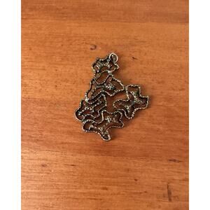 Vintage Brutalist Abstract Pendant Brooch Brass Bronze Modernist 1960s 1970s